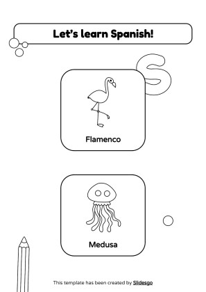 Coloring Pages for Spanish Vocabulary presentation template 