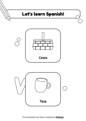 Coloring Pages for Spanish Vocabulary presentation template 