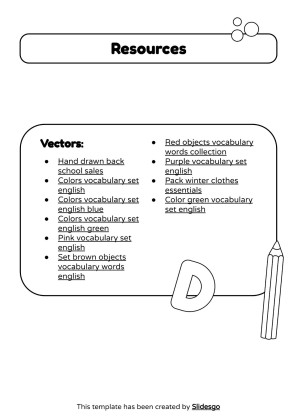 Coloring Pages for Spanish Vocabulary presentation template 