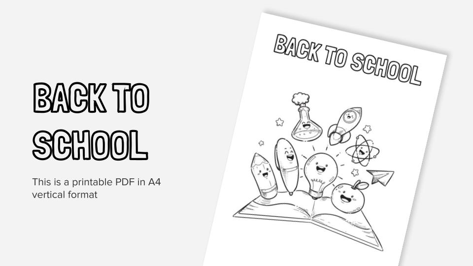 Back To School Printable Coloring Worksheet Back To School Printable Coloring Worksheet