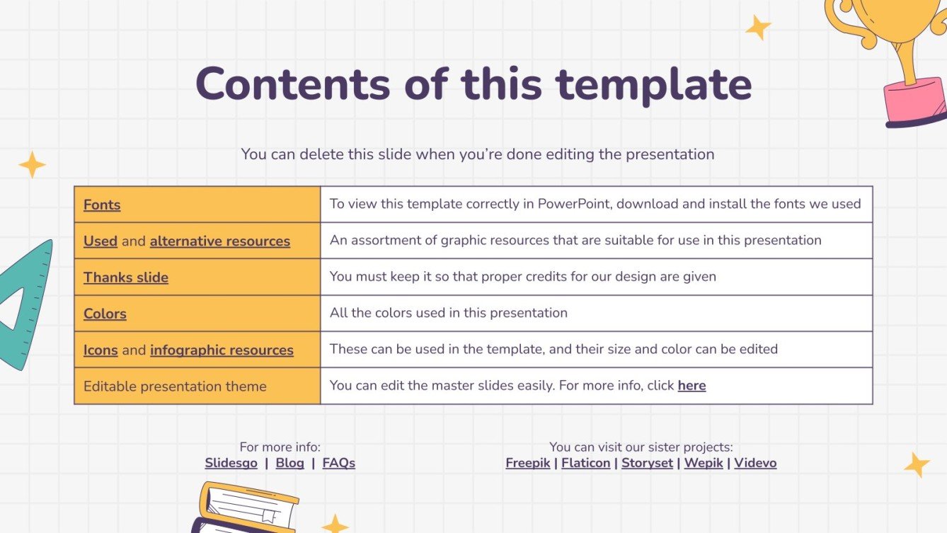 Graph Paper Doodle Notebook Google Slides & PPT