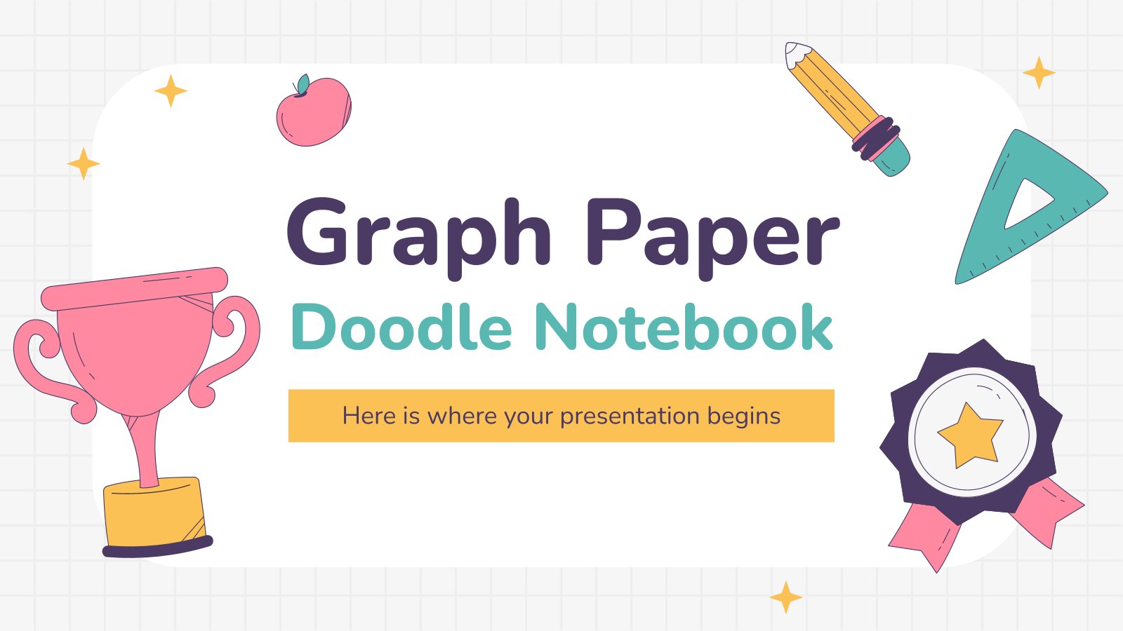 Graph Paper Doodle Notebook presentation template 