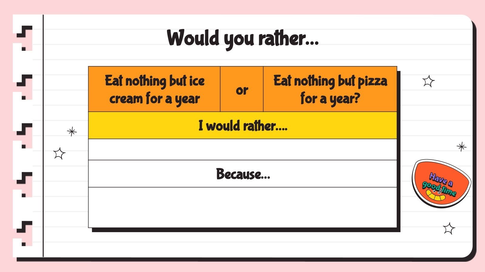 Would You Rather...? Google Slides and PowerPoint