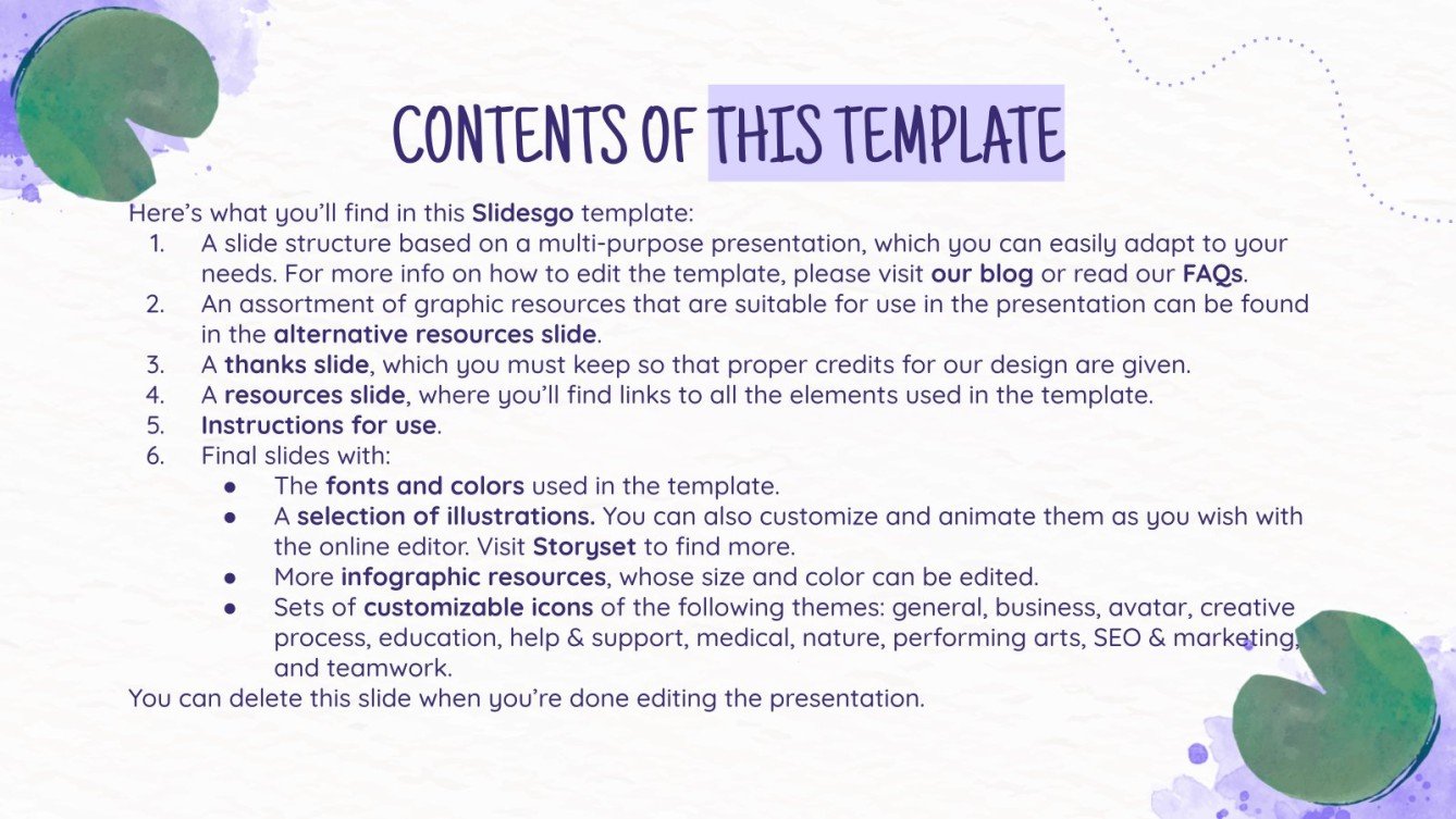 Watercolor Lotus Yearbook Google Slides PowerPoint