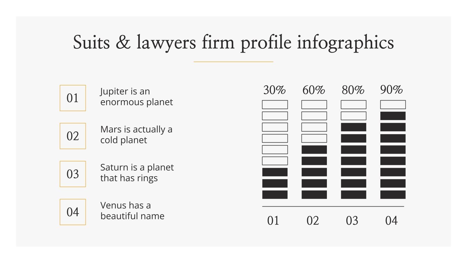 Suits & Lawyers Firm Profile Infographics Google Slides