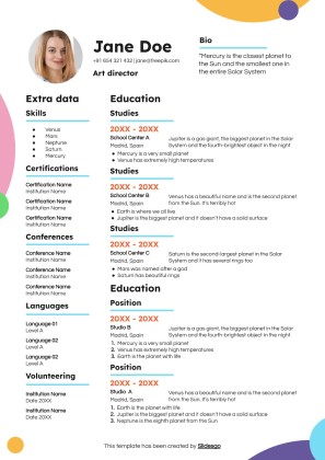 Lead Designer Lebenslauf Präsentationsvorlage