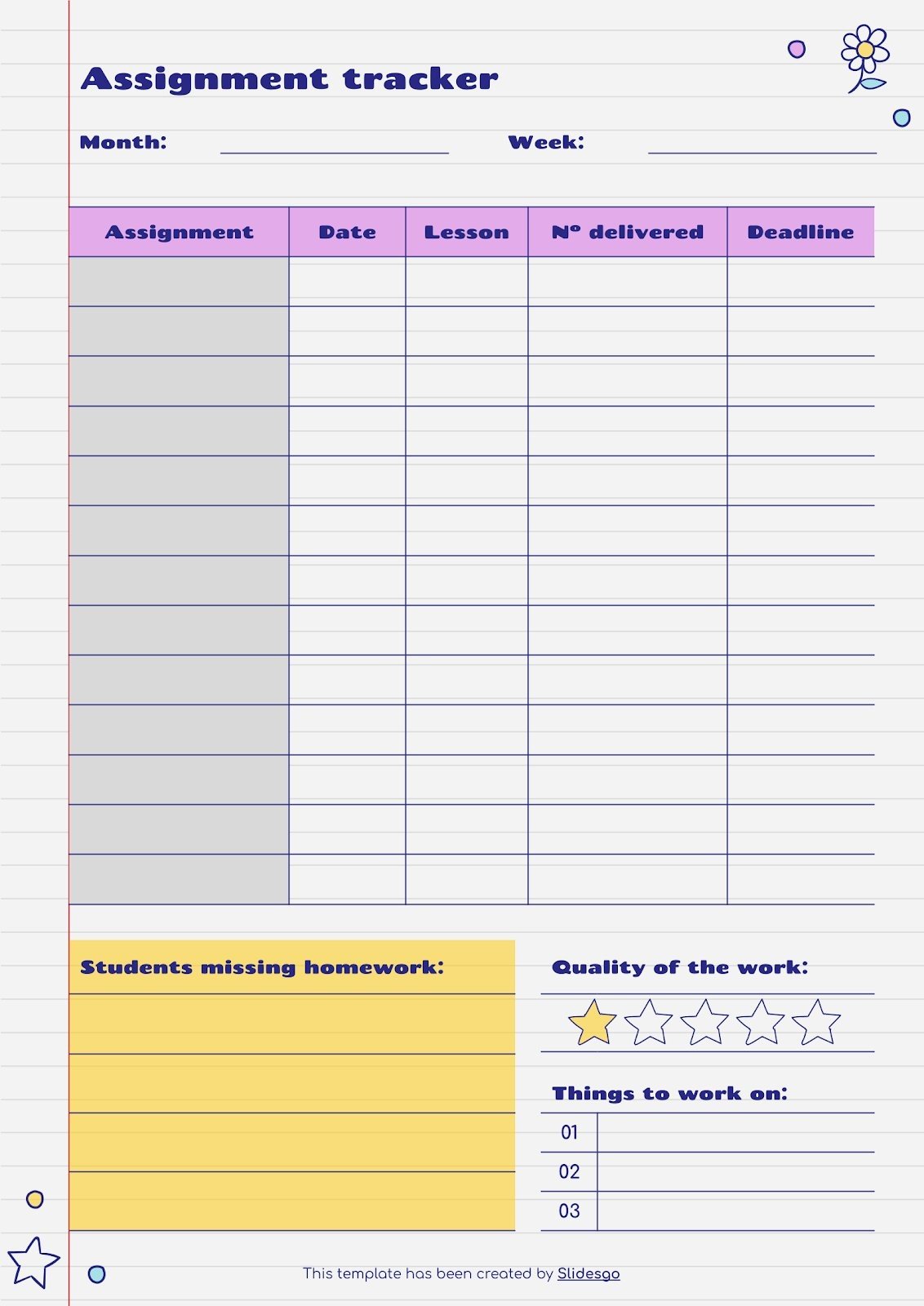 Brina Marker Pen Notebook Style Assignment tracker