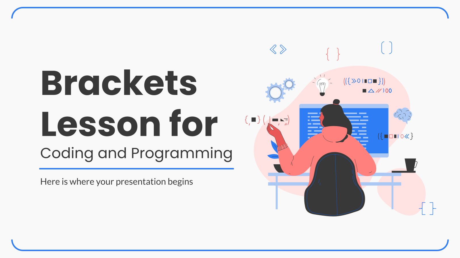 Brackets Lesson for Coding and Programming presentation template 