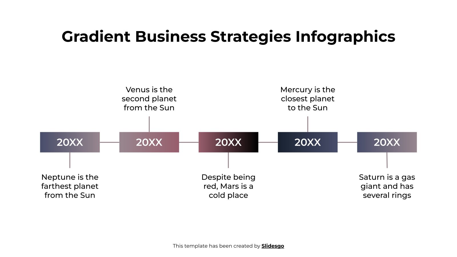 Gradient Business Strategies Timeline Infographics presentation template 