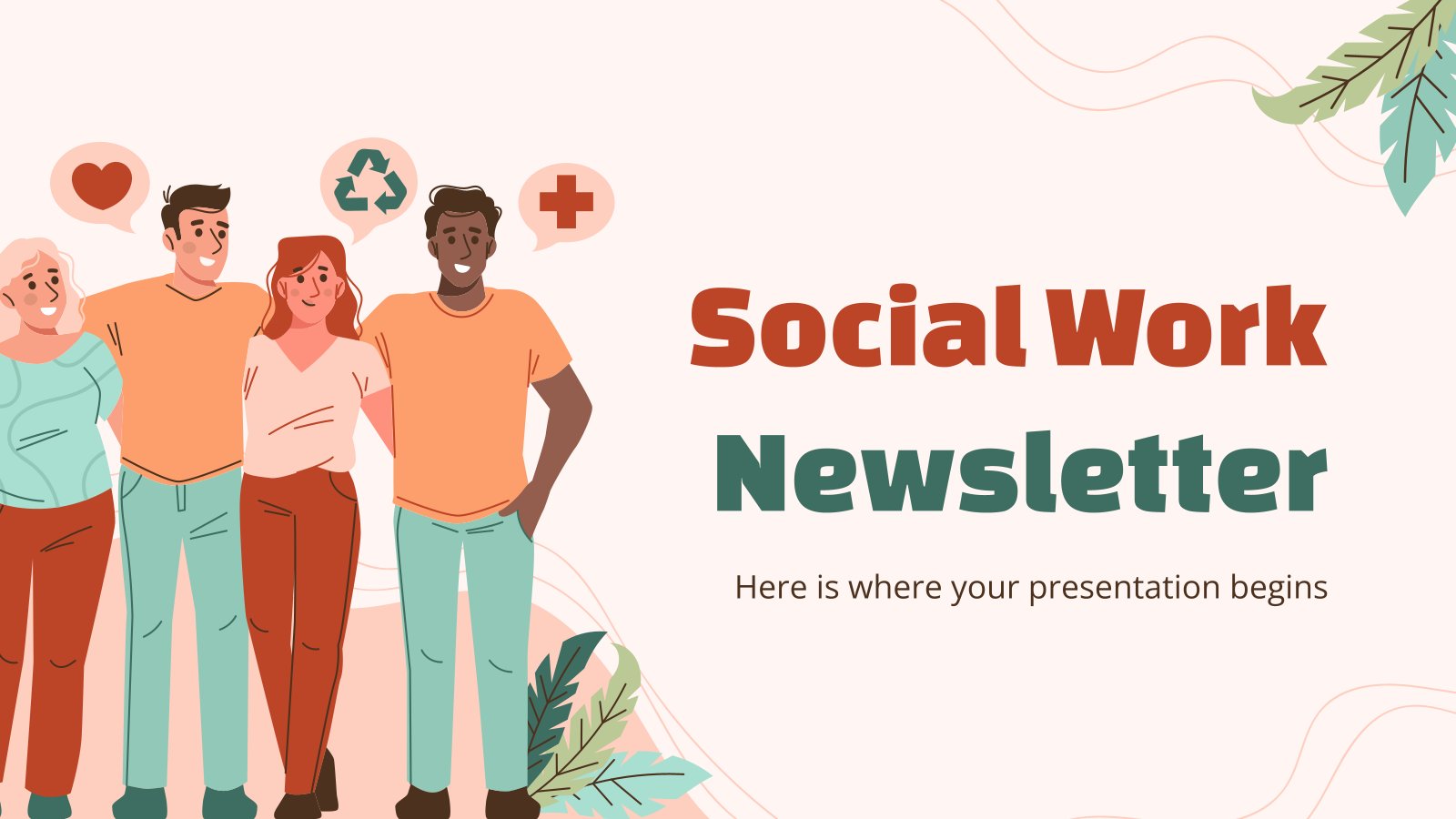 Modelo de apresentação Newsletter de serviço social