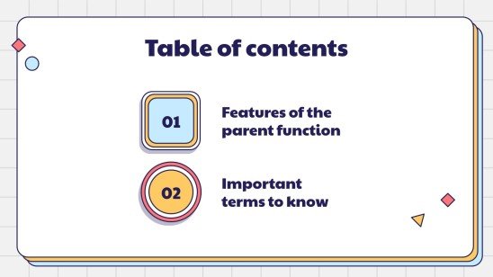 Characteristics of Linear Functions presentation template 