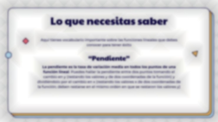 Plantilla de presentación Características de las funciones lineales