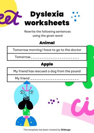 Creative Colorful Worksheets for Middle School presentation template 