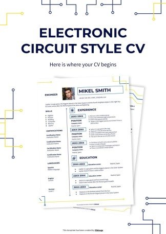 Electronic Circuit Style CV presentation template 