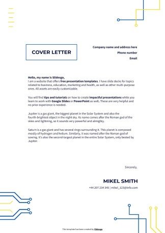 Electronic Circuit Style CV presentation template 