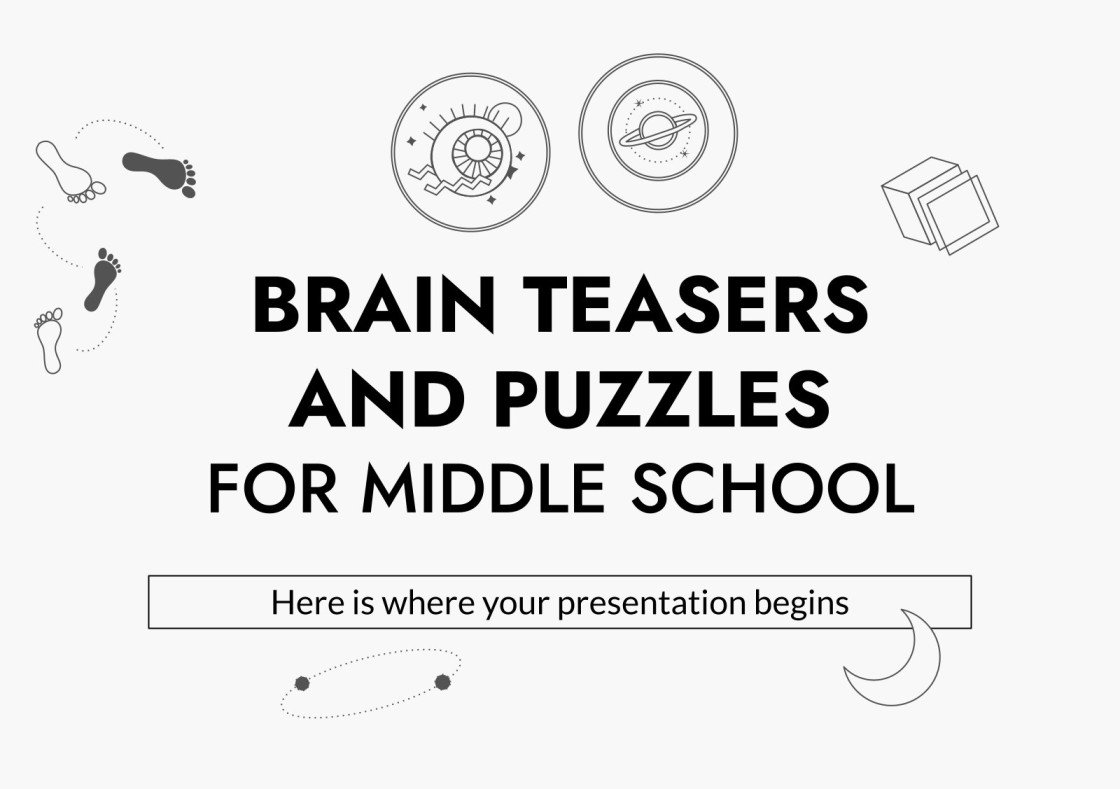 Brain Teasers and Puzzles for Middle School Google Slides