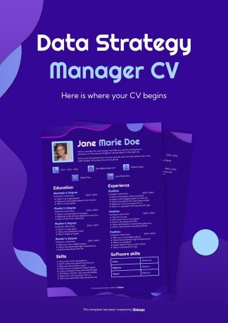 Data Strategy Manager CV presentation template 