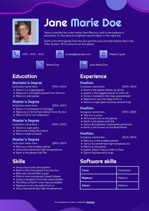 Data Strategy Manager CV presentation template 
