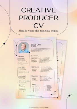 Creative Producer CV presentation template 