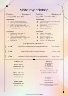 Creative Producer CV presentation template 