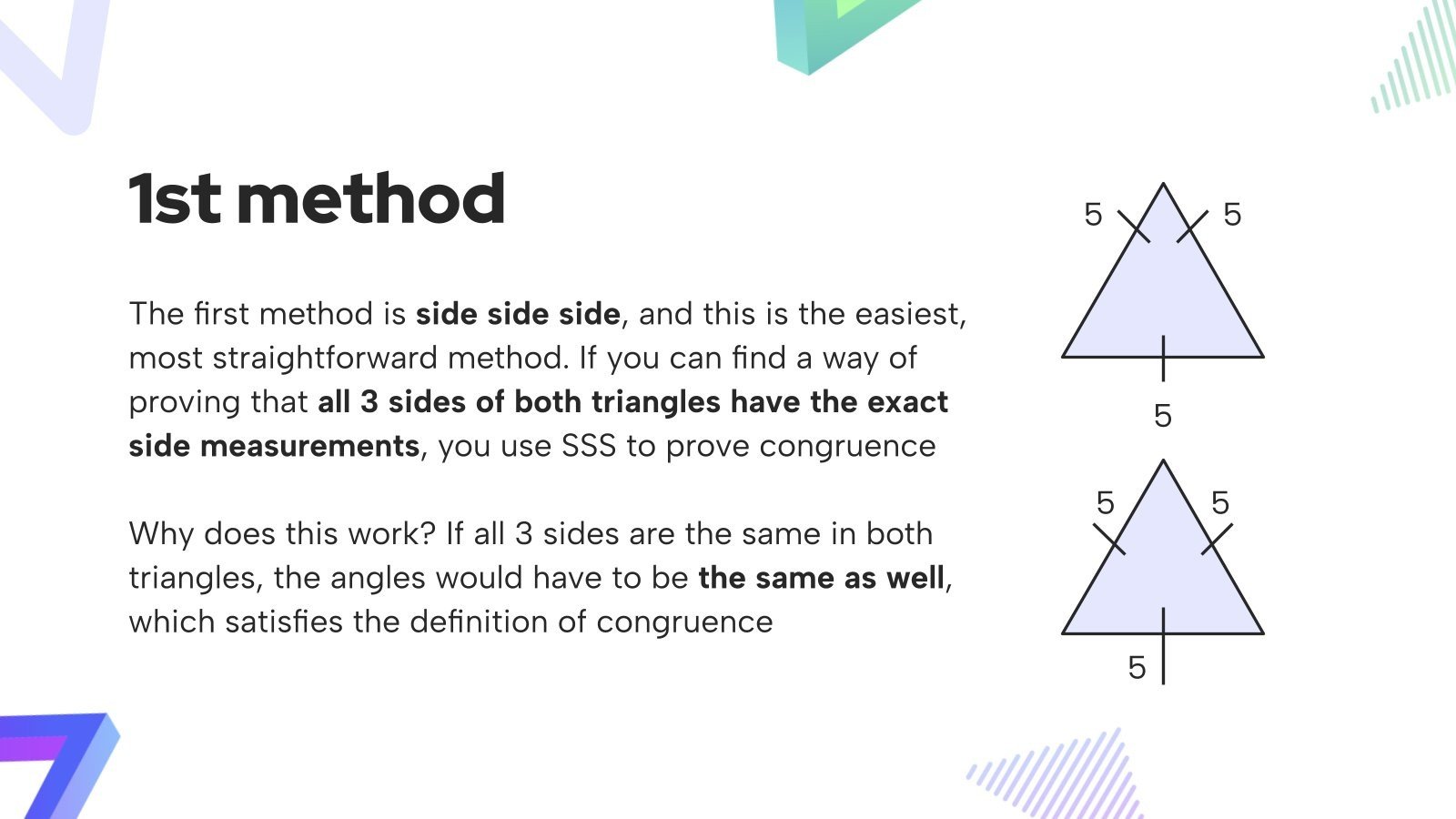 4 Ways of Proving Triangle Congruence Google Slides & PPT