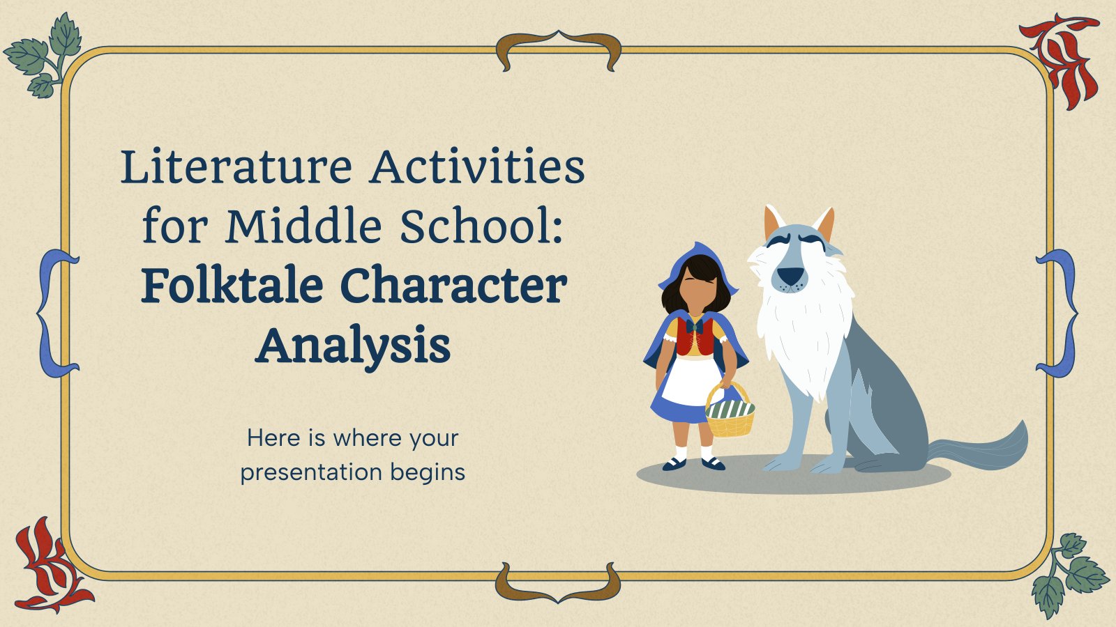 Activités littéraires pour le collège : Analyse des personnages de contes populaires Modèles de présentation