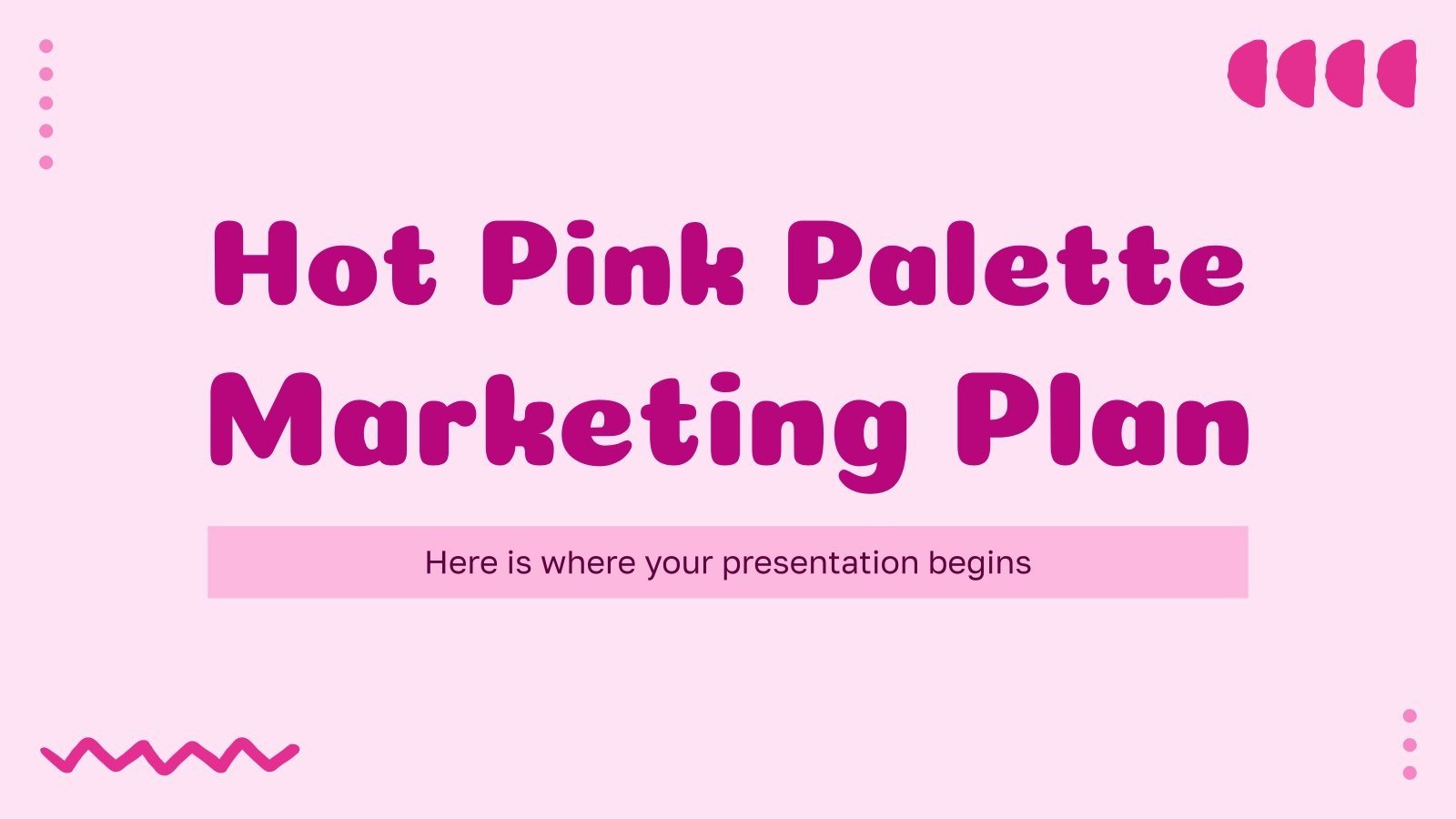 Plan marketing en palette rose vif Modèles de présentation