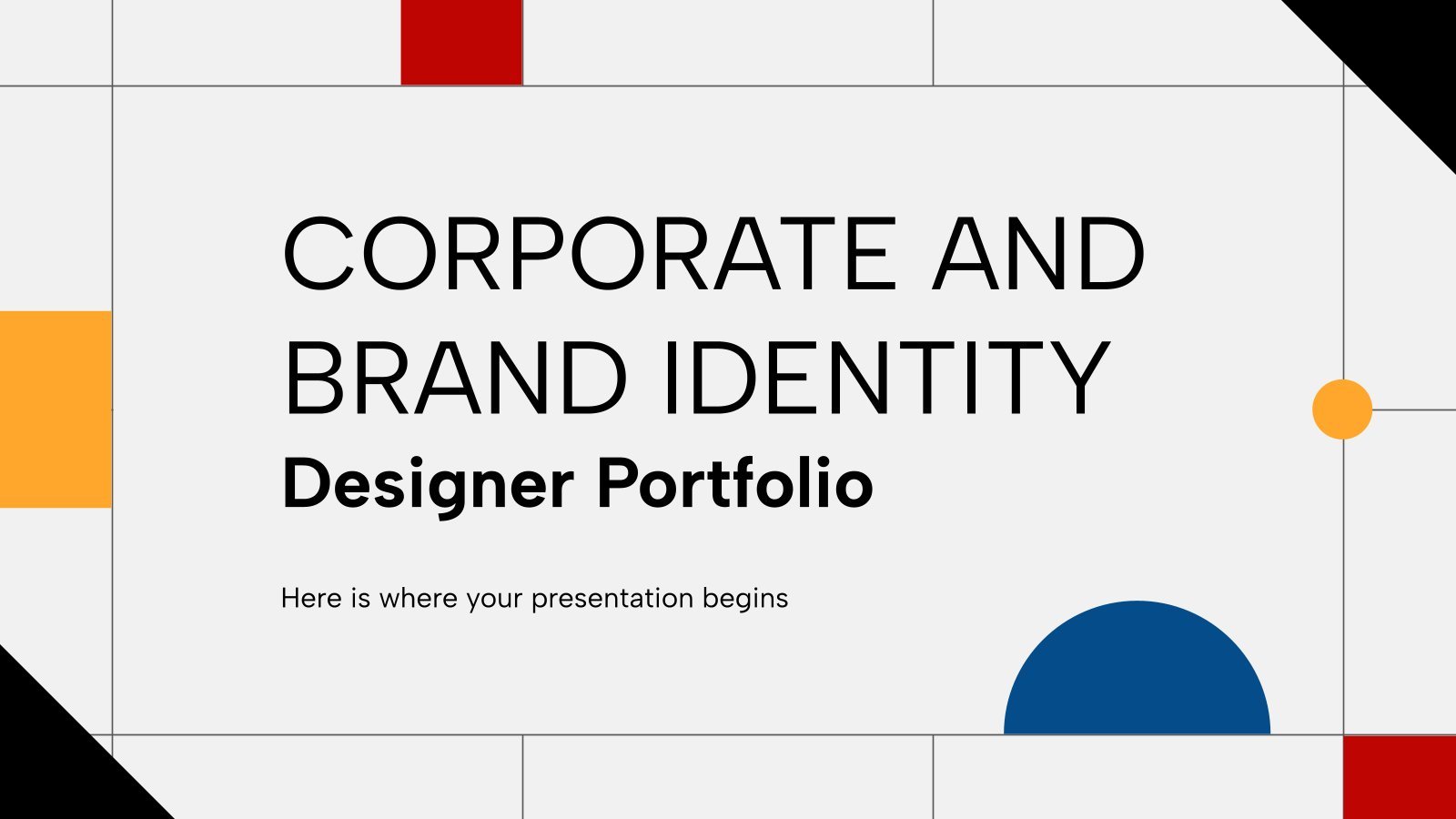 Portfolio für Corporate und Markenidentität Designers Präsentationsvorlage