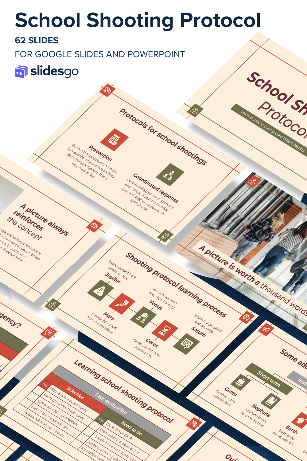 School Shooting Protocol | Google Slides and PowerPoint