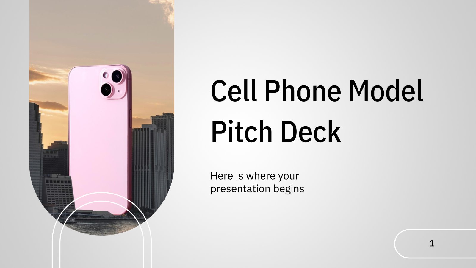 Cell Phone Model Pitch Deck presentation template 