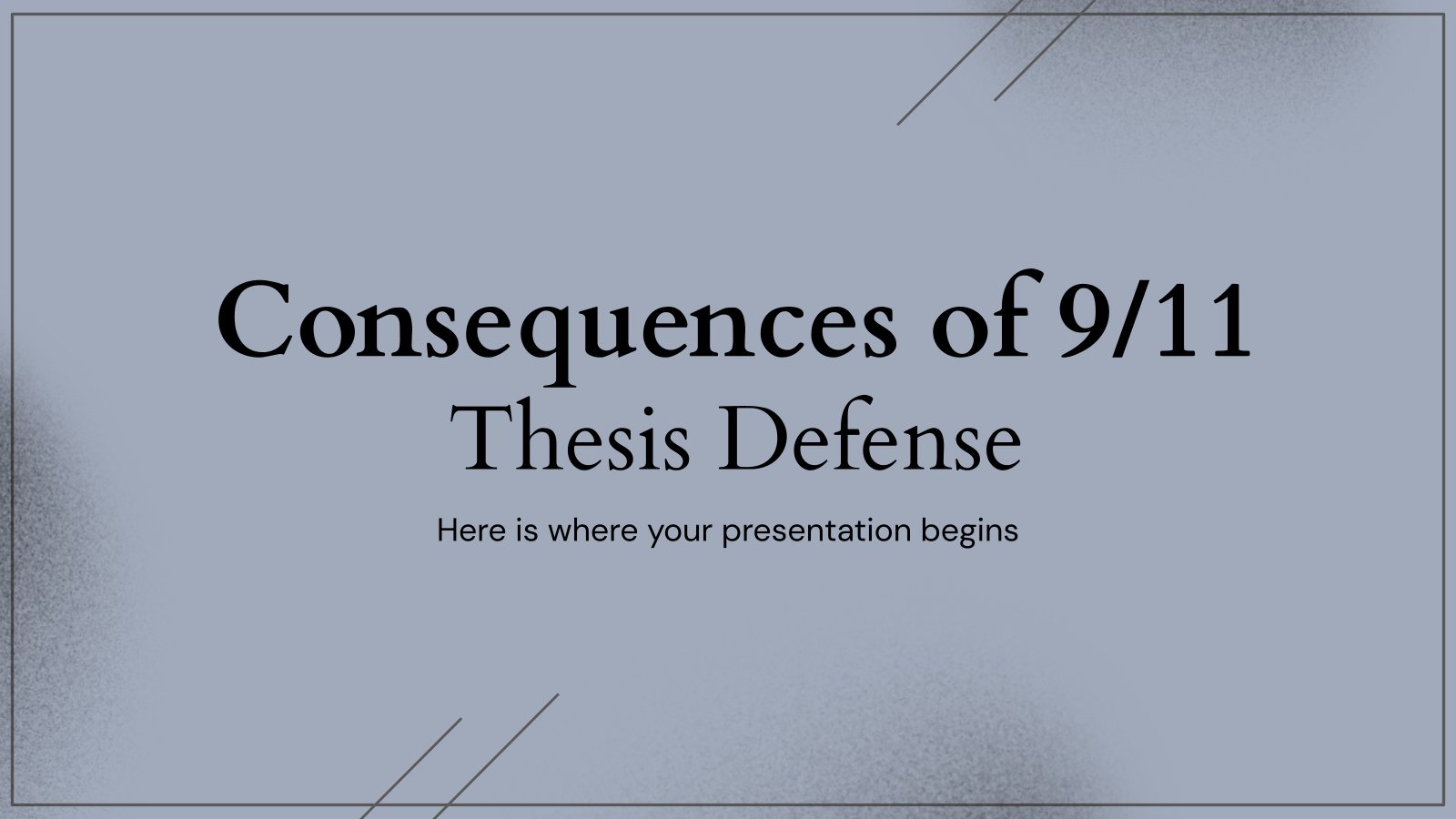 Consequences of 9/11 Thesis Defense presentation template 