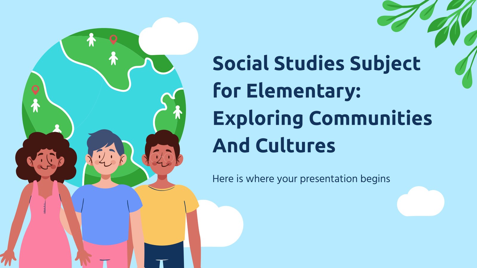 Social Studies Subject for Elementary: Exploring Communities and Cultures presentation template 