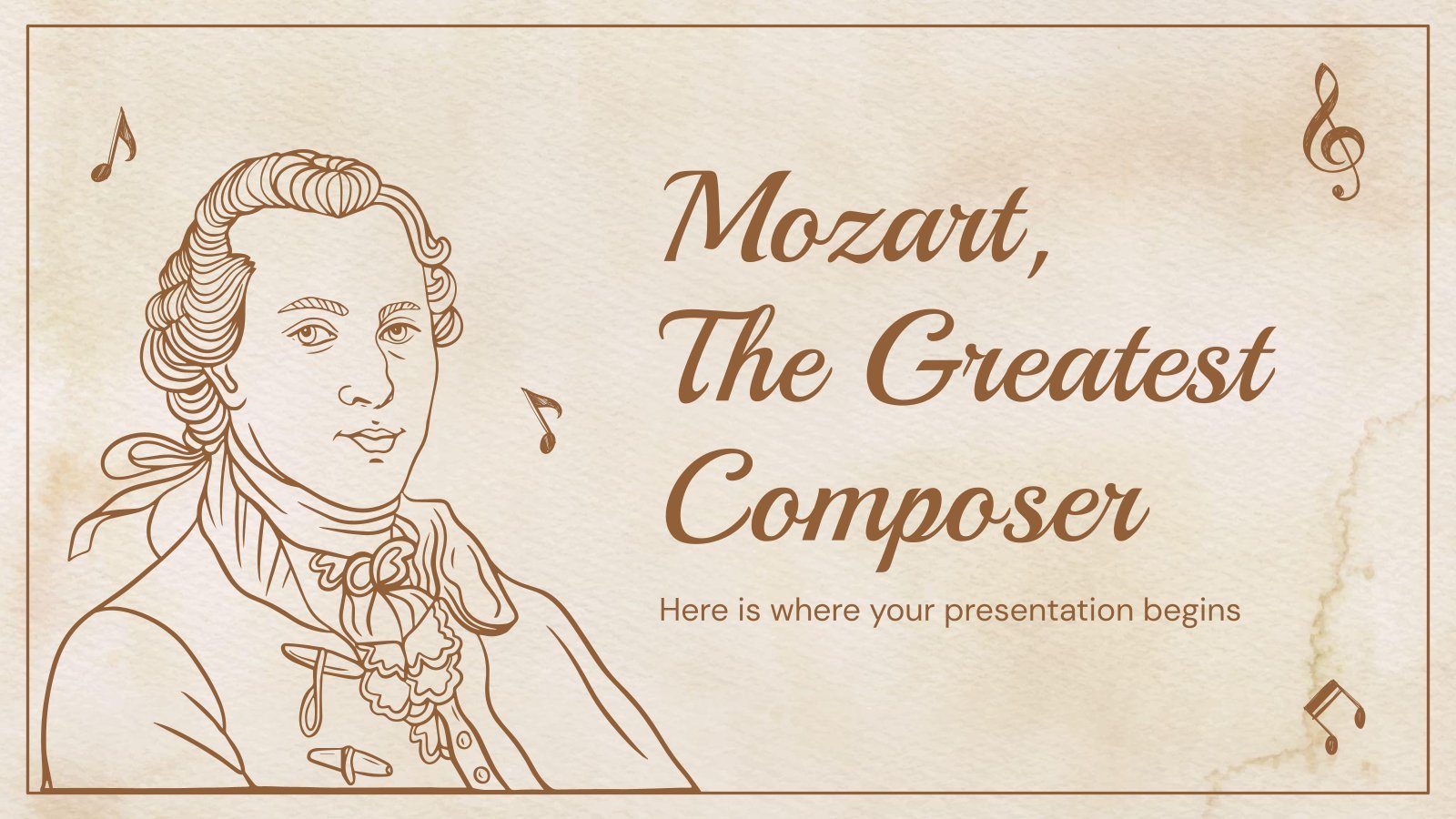 Plantilla de presentación Mozart, el compositor más grande de todos