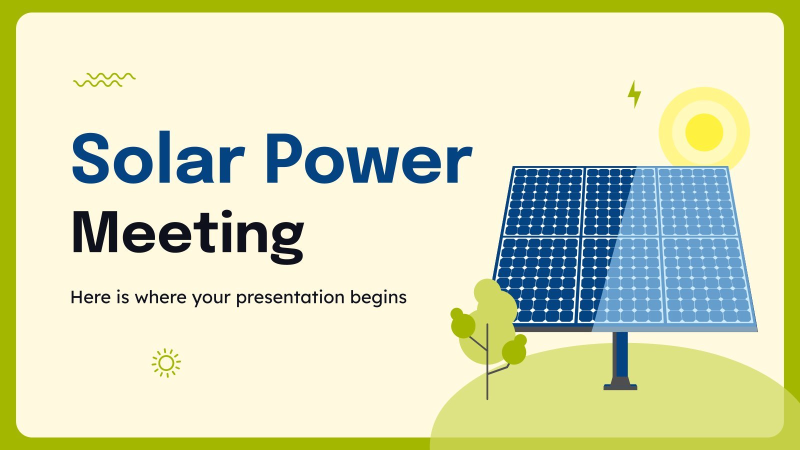 Solar Power Meeting presentation template 