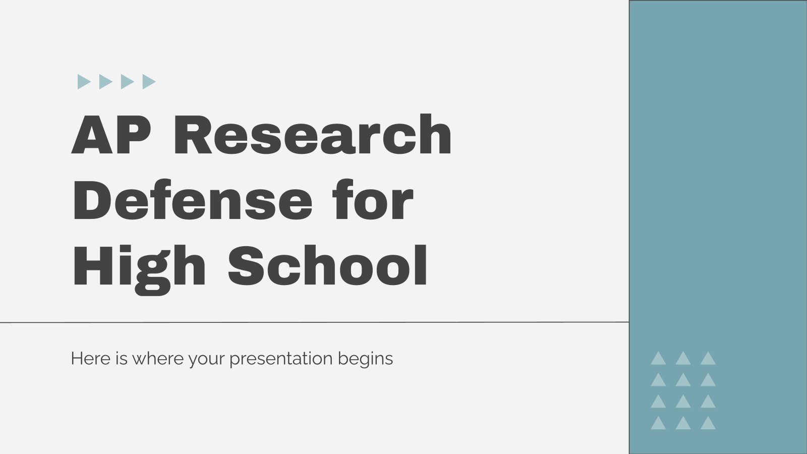 AP Research Defense for High School presentation template 