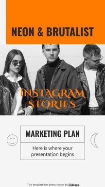 네온 & 브루탈리즘 인스타그램 포스트 마케팅 플랜 프레젠테이션 템플릿