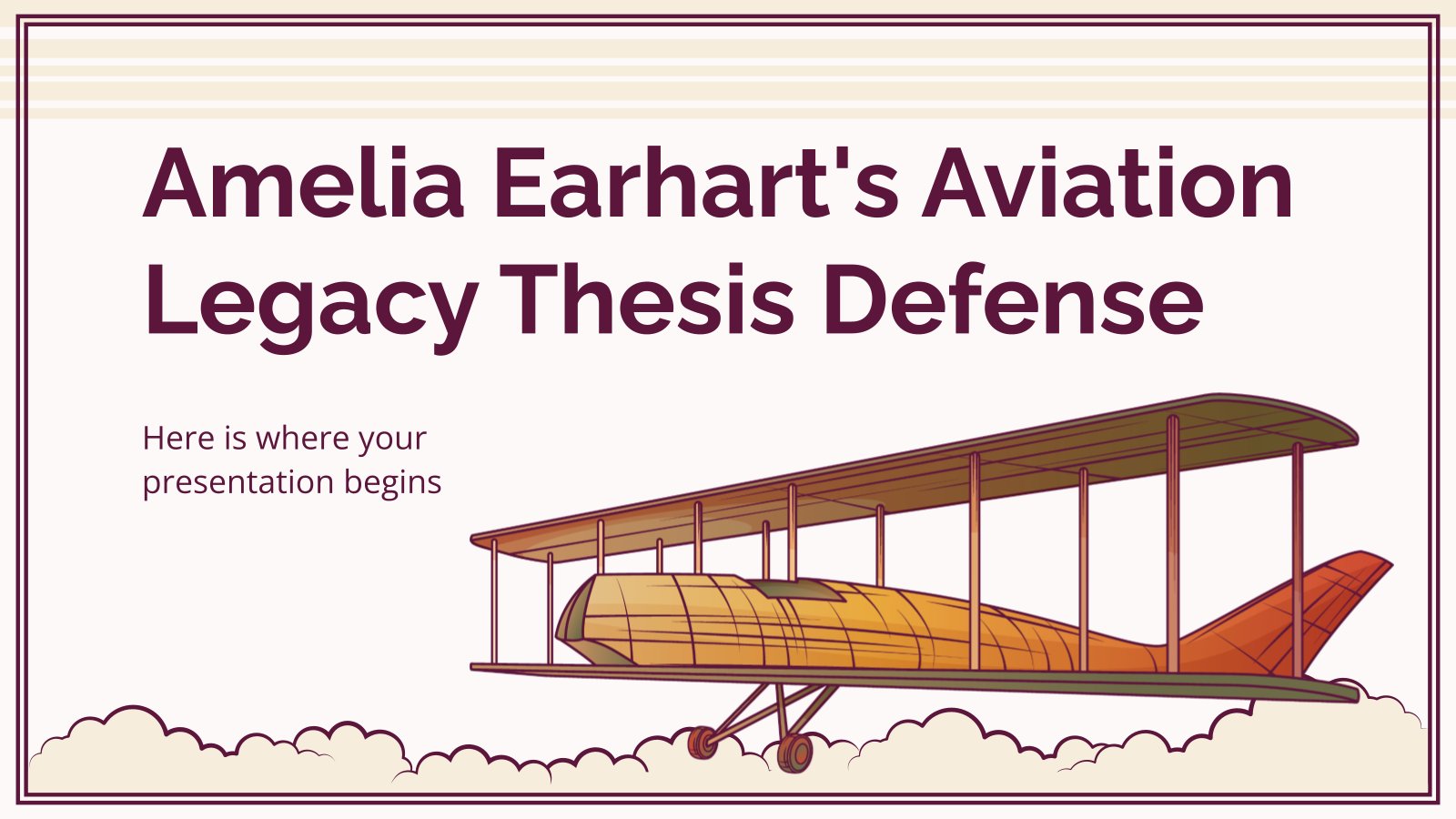아멜리아 이어하트의 항공 유산에 대한 논문 발표 프레젠테이션 템플릿