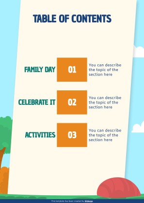 가족의 날을 기념하는 초등학교 가정 활동 프레젠테이션 템플릿