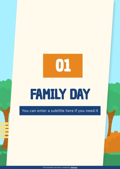 가족의 날을 기념하는 초등학교 가정 활동 프레젠테이션 템플릿