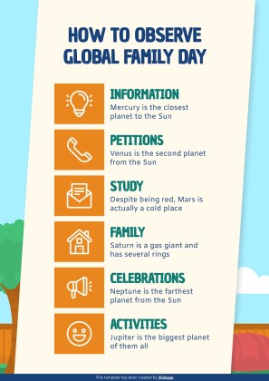 가족의 날을 기념하는 초등학교 가정 활동 프레젠테이션 템플릿