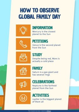 가족의 날을 기념하는 초등학교 가정 활동 프레젠테이션 템플릿