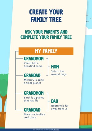 가족의 날을 기념하는 초등학교 가정 활동 프레젠테이션 템플릿