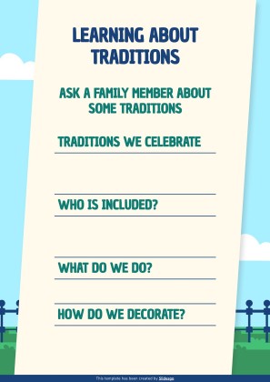 가족의 날을 기념하는 초등학교 가정 활동 프레젠테이션 템플릿