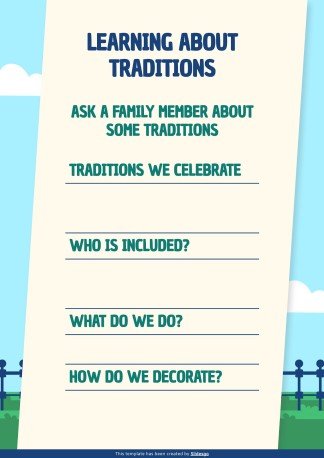 가족의 날을 기념하는 초등학교 가정 활동 프레젠테이션 템플릿