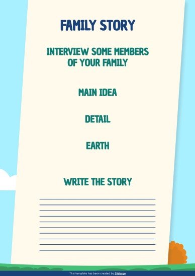 가족의 날을 기념하는 초등학교 가정 활동 프레젠테이션 템플릿