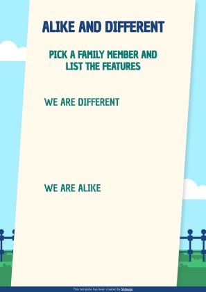 가족의 날을 기념하는 초등학교 가정 활동 프레젠테이션 템플릿