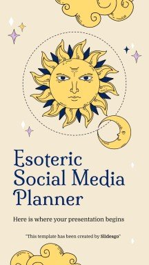 Plantilla de presentación Planificador para redes sociales con diseño esotérico