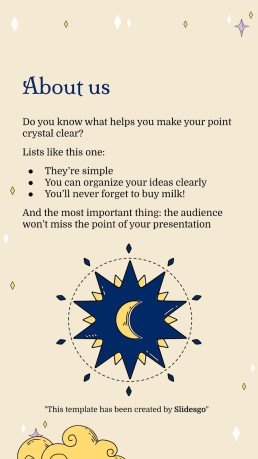 Plantilla de presentación Planificador para redes sociales con diseño esotérico