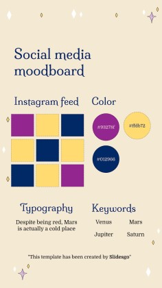 Plantilla de presentación Planificador para redes sociales con diseño esotérico