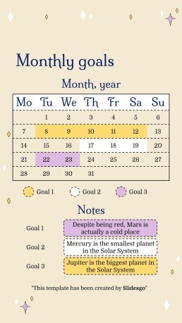 Plantilla de presentación Planificador para redes sociales con diseño esotérico